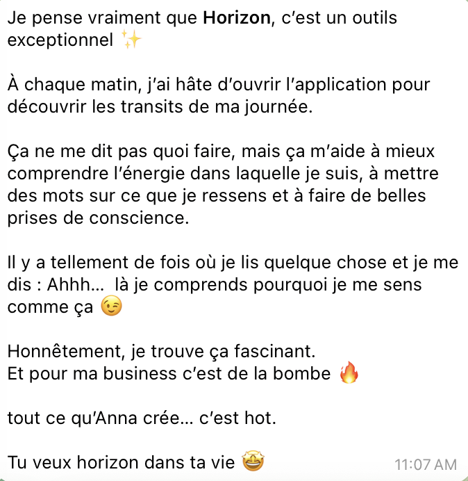 Témoignage cliente Horizon